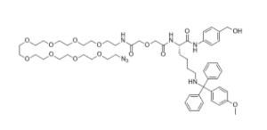 (S)-2-(32-Azido-5-oxo-3,9,12,15,18,21,24,27,30-nonaoxa-6-azadotriacontanamido)-N-(4-(hydroxymethyl)phenyl) -6-(((4-Methoxyphenyl)diphenylmethyl)amino)hexanamid